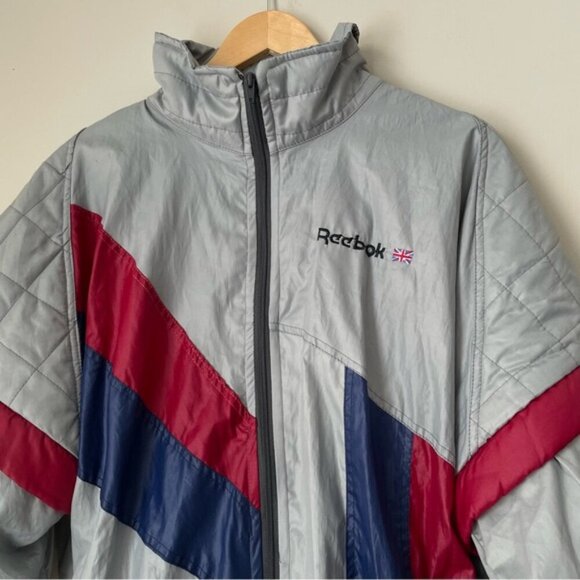 Vintage 80s REEBOK Windbreaker Jacket with Removable Sleeves Size L - Picture 13 of 14